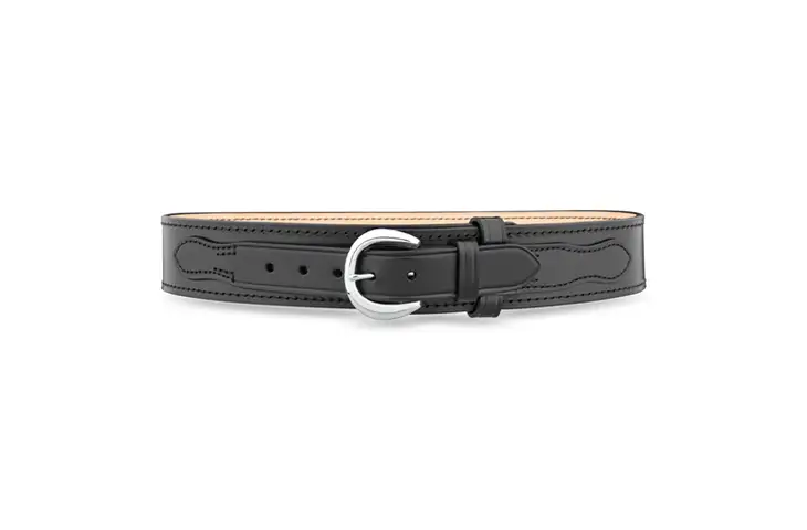 DutyMan 2-1/4inch Plain Leather River Belt With Nickel Buckle